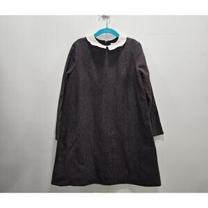 CND Condor Wool Blend Dress Childrens Girls Size 8 Dark Brown Long Sleeve Collar